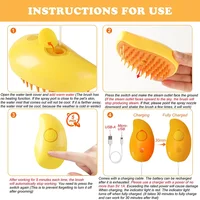 Cat Steam Brush, 3-In-1 Cat Steam Brush, Silicone Massage Beauty Brush, Cat And Dog Pet Hair Cleaning Brush Comb,Mango Shape 4