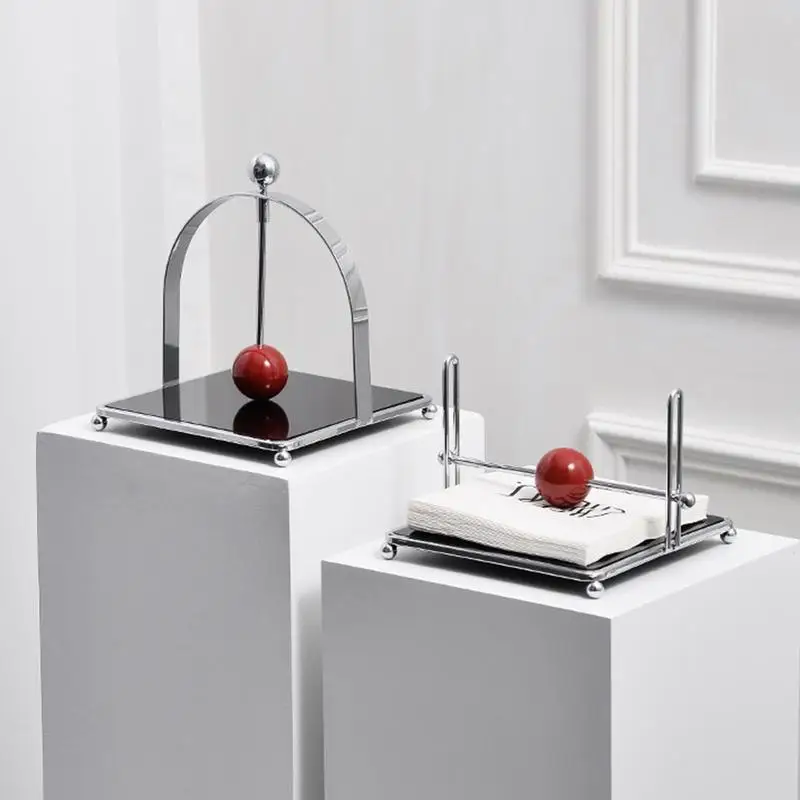 Stainless Steel Tissue Stand Metal Napkin Holder Dispenser Display Rack for Home Kitchen Bathroom Restaurant and Bar For kitchen 4