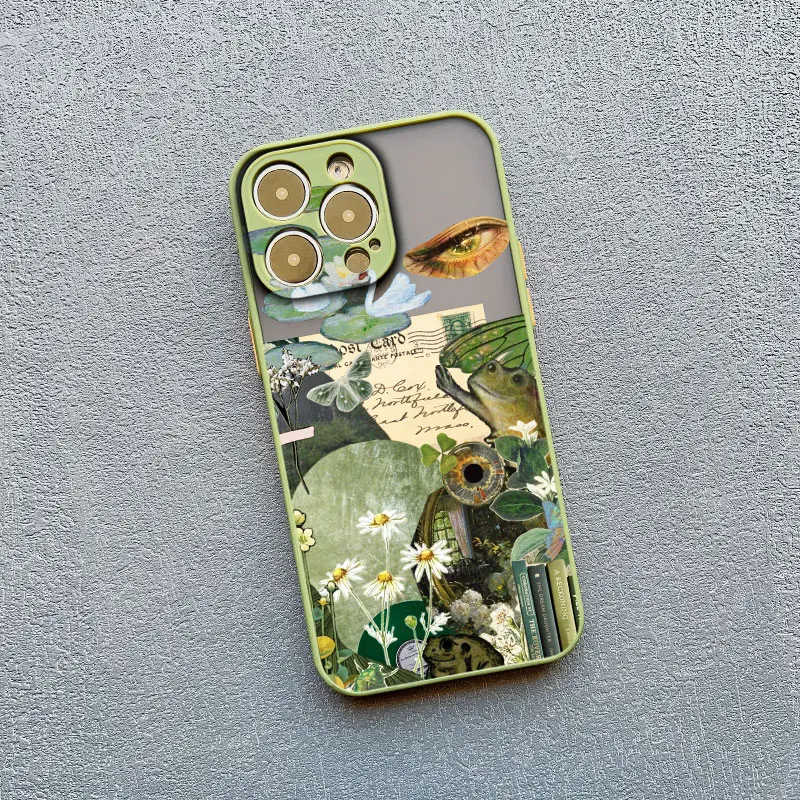 Vintage Black Cat and White Kitten Illustration Phone Case - Cute Cartoon Design
