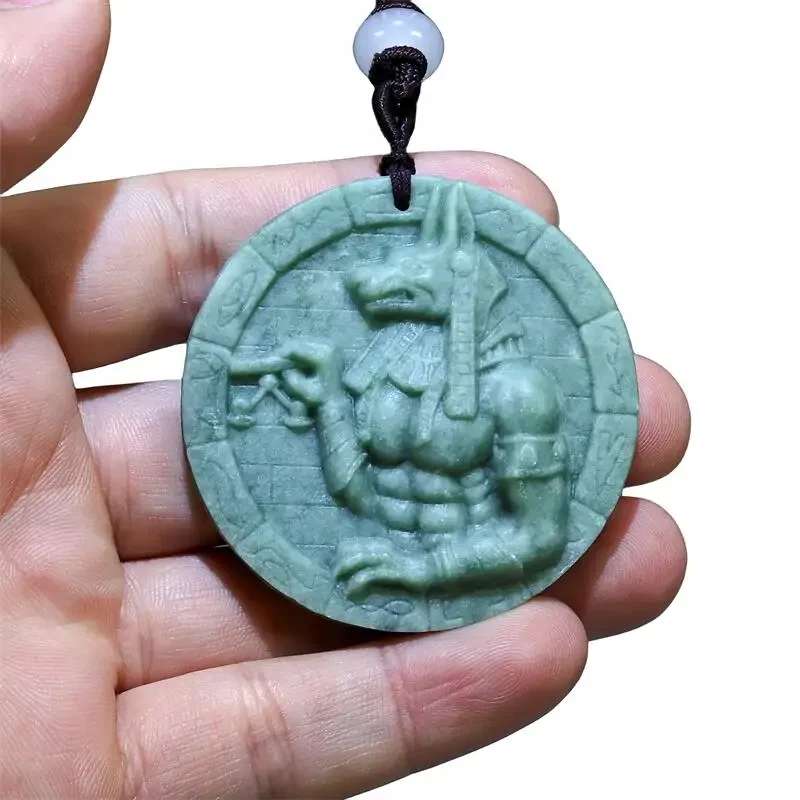 Dark Green Natural Jade Jesus Angel Cross Pendant Necklace Real Jewellery Fashion Gemstone Charm Amulet Gifts for Women Men
