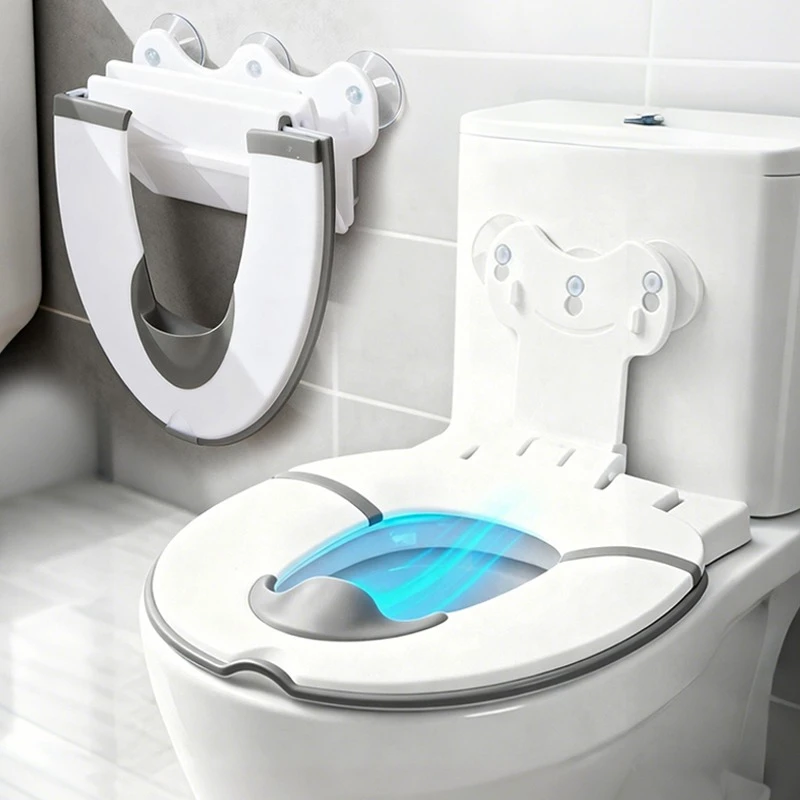 Universal Foldable Toddler Toilet Seat with 3 Suction Cup Safe Portable Splash-proof Toddler Potty Training Seats for Boys Girls