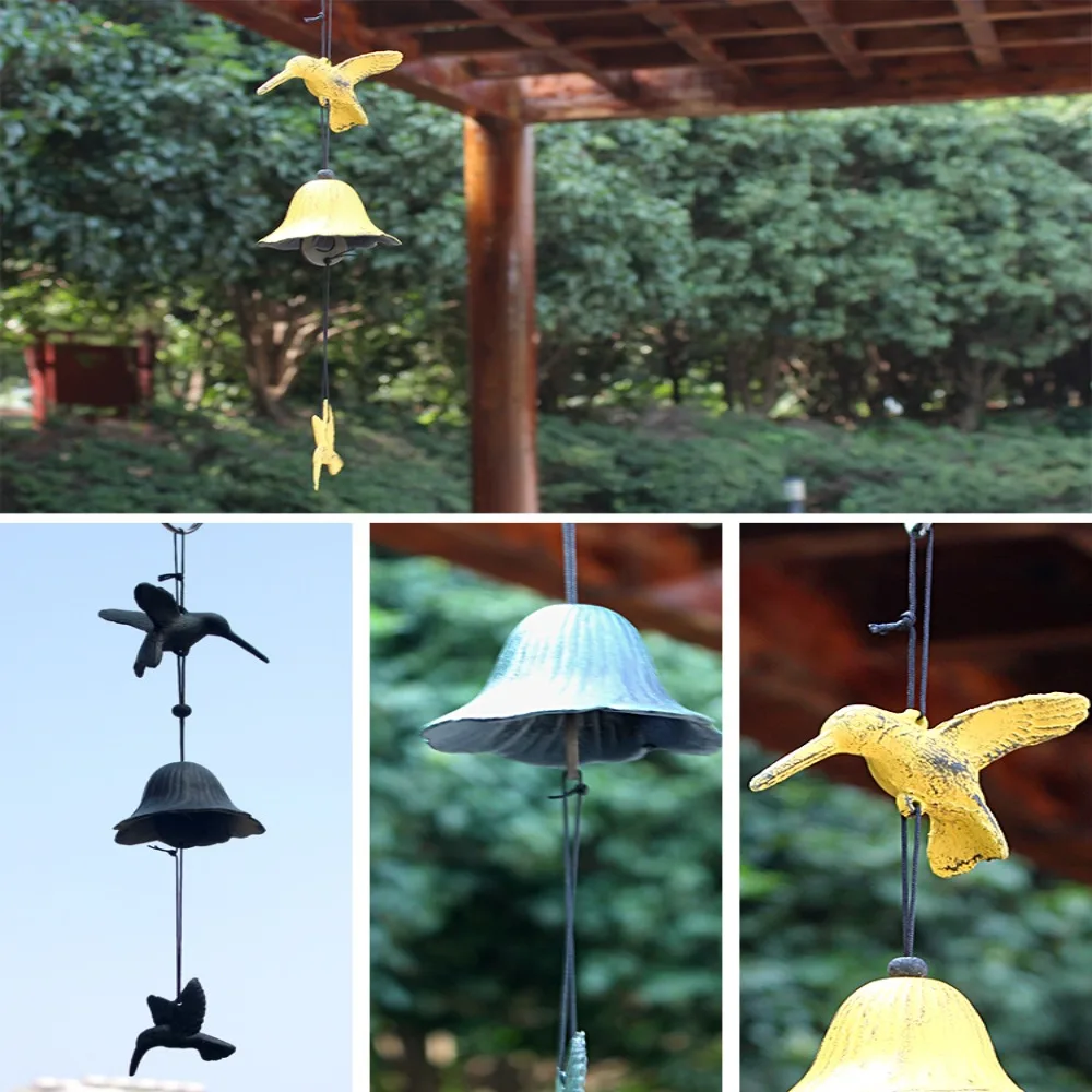 Retro Metal Wind Chimes Holiday Gift Handmade Metal Pendant DIY Window Ornament Door Hanging Indoor Outdoor