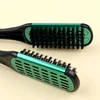 Pro Hairdressing Straightener Nylon Hair Straightening Double Brushes V Shape Comb Clamp Not Hurt Styling Tools DIY Home 3