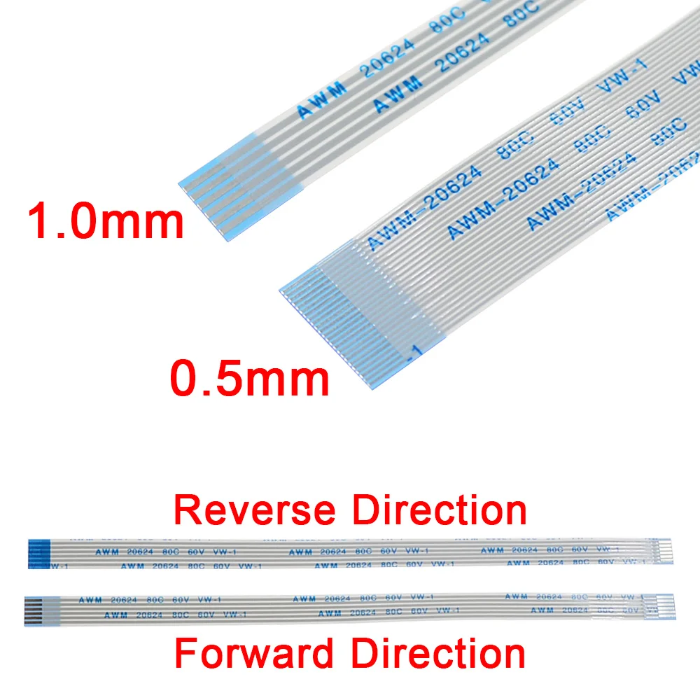 FPC FFC Ribbon Flexible Flat Cable 4/6/8/10/12/14/16/18/20 Pin Pitch 0.5MM 1.0MM A-Type Wire Length 6/10/15/20/25/30/40 CM 10PCS flexible flat cable