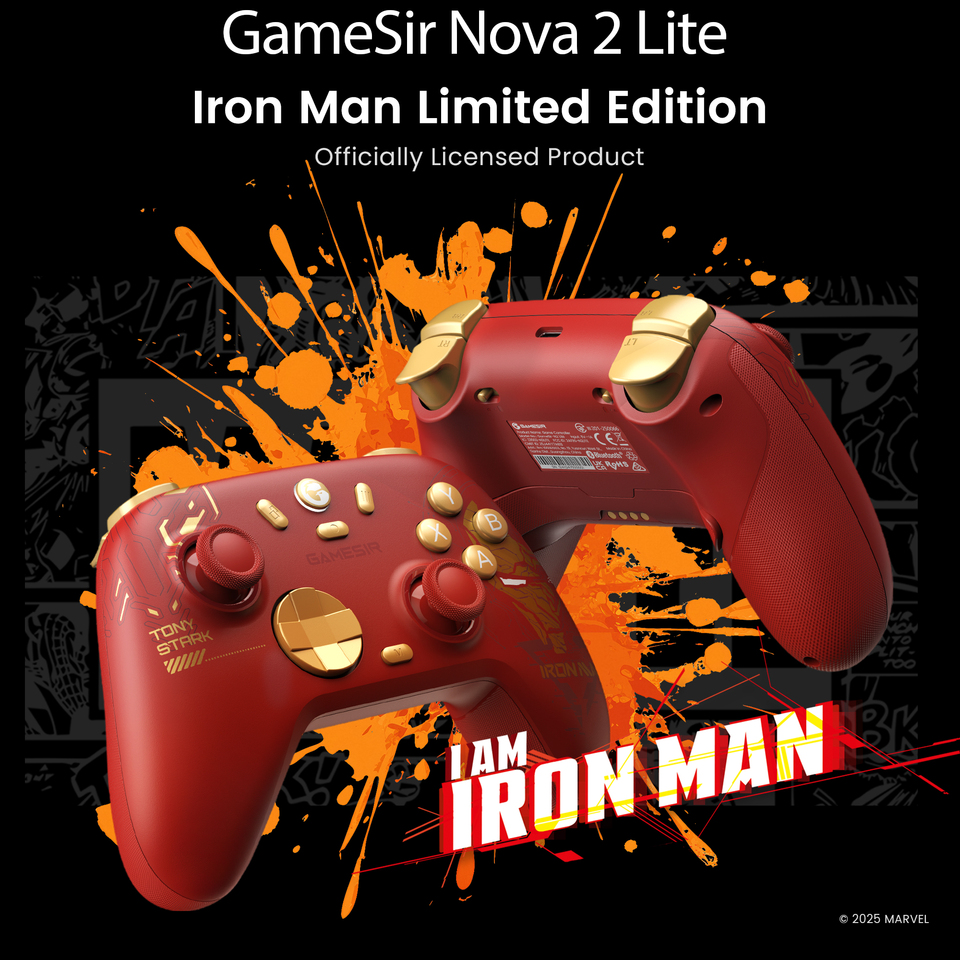 New GameSir Nova 2 Lite Iron Man Limited Controller for Nintendo Switch Steam iOS Android with Hall Effect Josticks