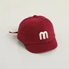 2025 model Letter Embroidered Baby Cap Summer Toddler Boys Girls Cotton Baseball Caps Solid Color Kids Adjustable Peaked Hat 6
