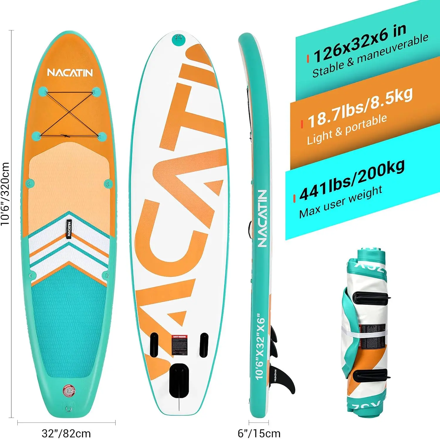 Inflatable Stand Up Paddle Board with Kayak Seat,10'6"Upgrade Version Blow Up Paddle Boards for Adults with Premium SUP