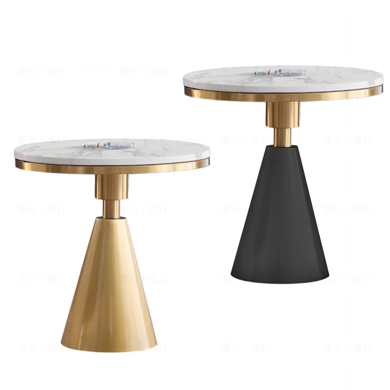 

Чайный столик под заказ, мраморный журнальный столик, роскошная стильная мебель, золотой современный деревянный круглый чайный столик