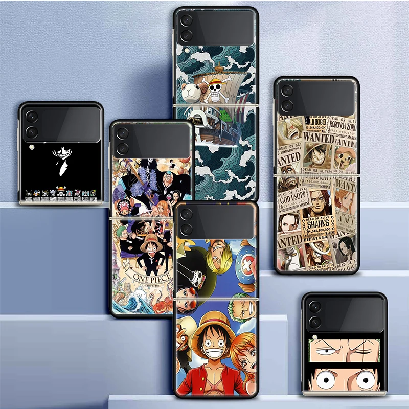 Anime One Piece Logo Phone Case For Samsung Galaxy Z Flip3 PC Hard Plastic Smart Casing Fundas Flip 3 5G Cover Caso Coque |