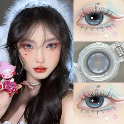 Vibrant Red & Purple Anime Cosplay Contact Lenses Set - Myopic Party Eye Enhancers (2PCS) (Kitty Blue)