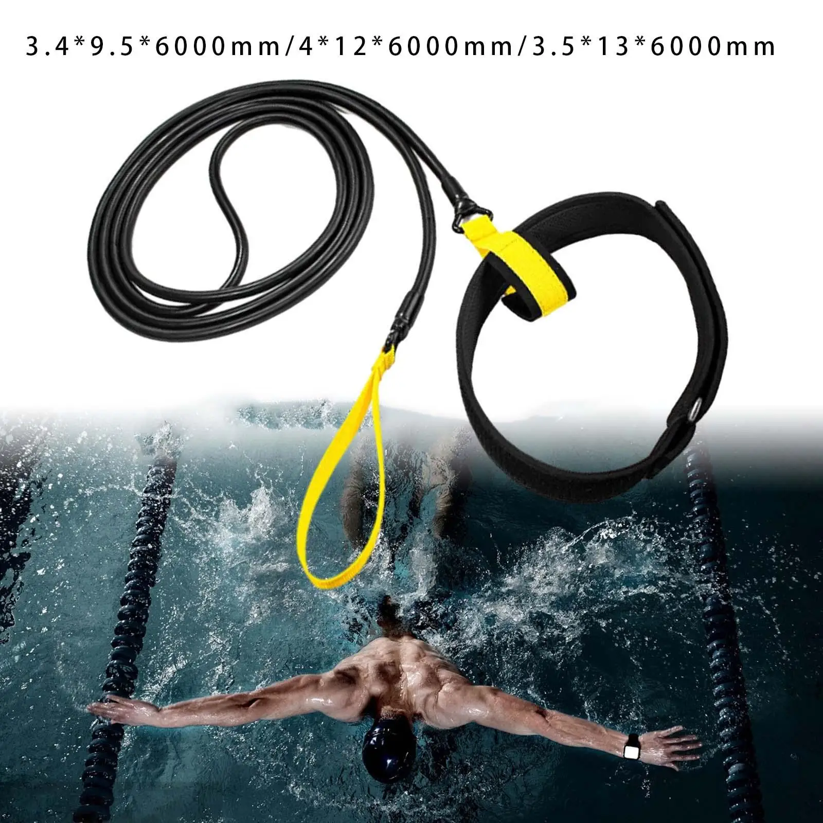 Swimming Resistance Belt Swim Tether Belt Stationary Swimming 6Meters Practical