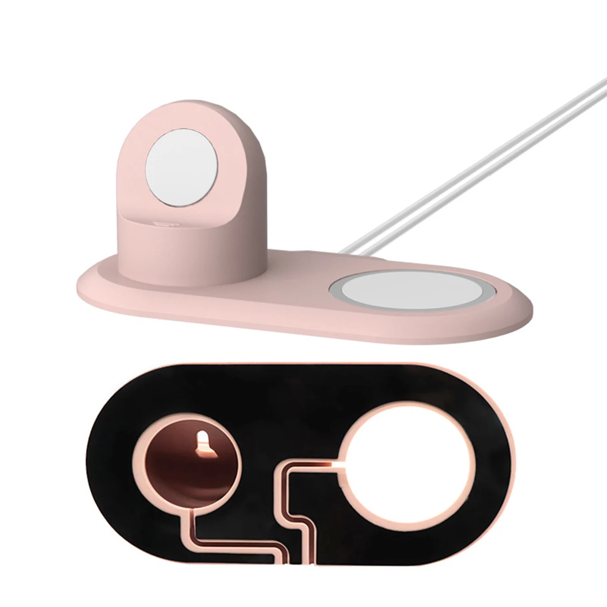 Silicone Phone Holder Stand for IPhone 16Pro Max Apple Watch Magsafe Charger Charging Station Dock Desk Bracket for Iwatch