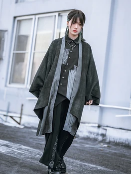 New Chinese Style Double Layer Long Cardigan Women's National Han Elements Improved Hanfu Coat