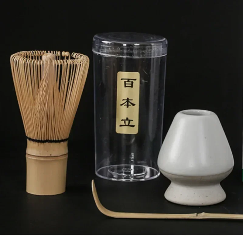 3/4pcs Handmade Home Easy Clean Matcha Tea Set Tool Stand Kit Bowl Whisk Scoop Gift Ceremony Traditional Japanese Accessories