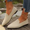 Women's Pointed Toe Flat Shoes Solid Color Knitted Slip on Shoes Casual Breathable Ballet Flats Women Flat Shoes  Loafers Women 1