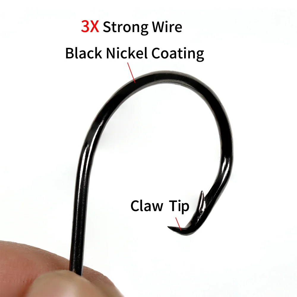 20/50PCS 3X Strong Wire Saltwater Fishing Circle Hook High Carbon Steel Big  Trolling Hook for Tuna Shark Boat Fishing 8/0 - 14/0