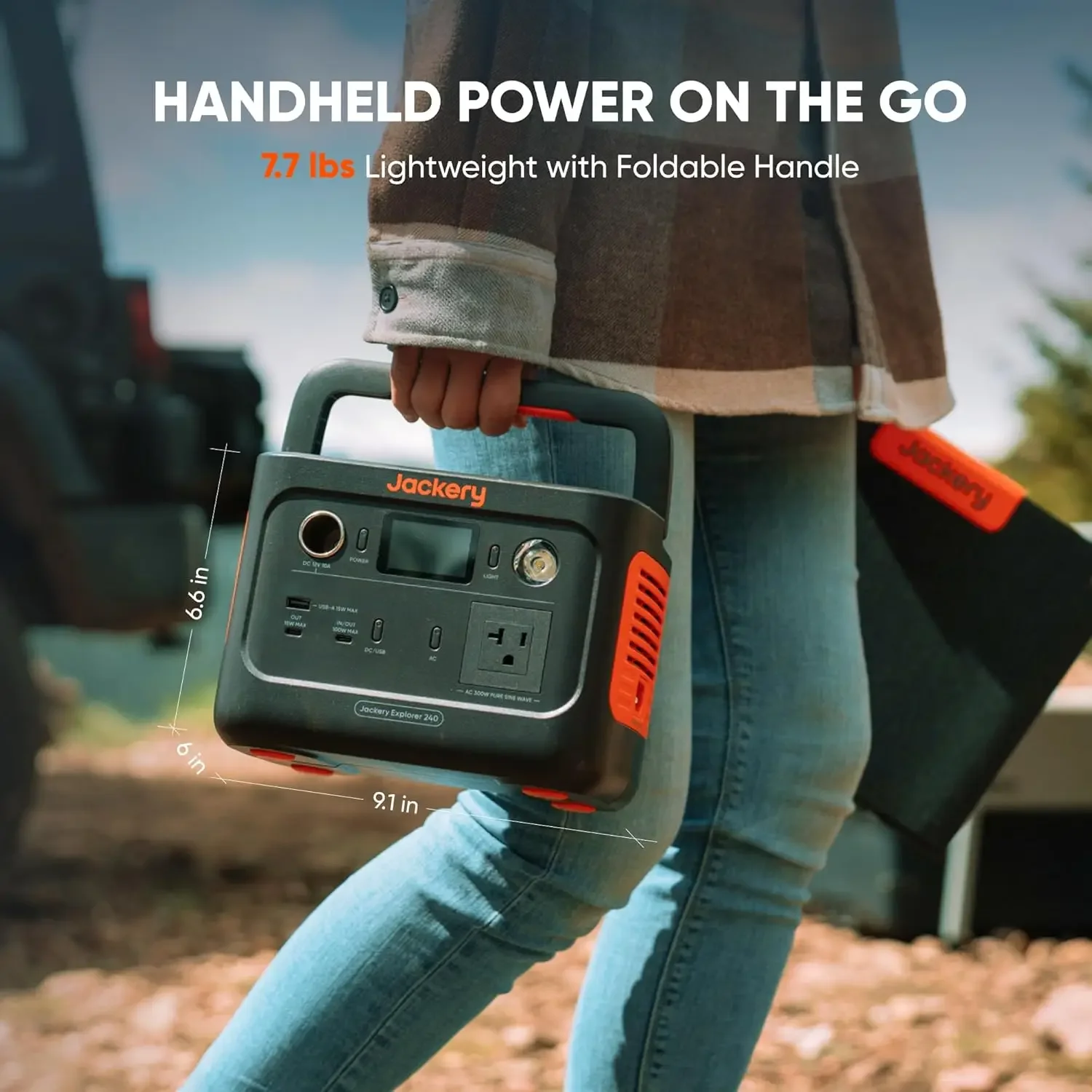 Jackery Explorer 240 v2 Portable Power Station New Version, 256Wh LiFePO4 Battery with 300W AC/100W USB-C Output, 1Hr