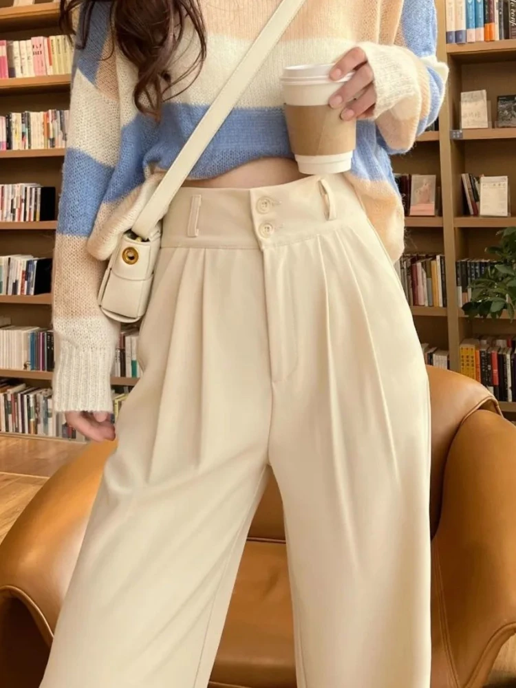 Casual Wide Leg Pants Women Trendy Simple Daily Korean Style Loose