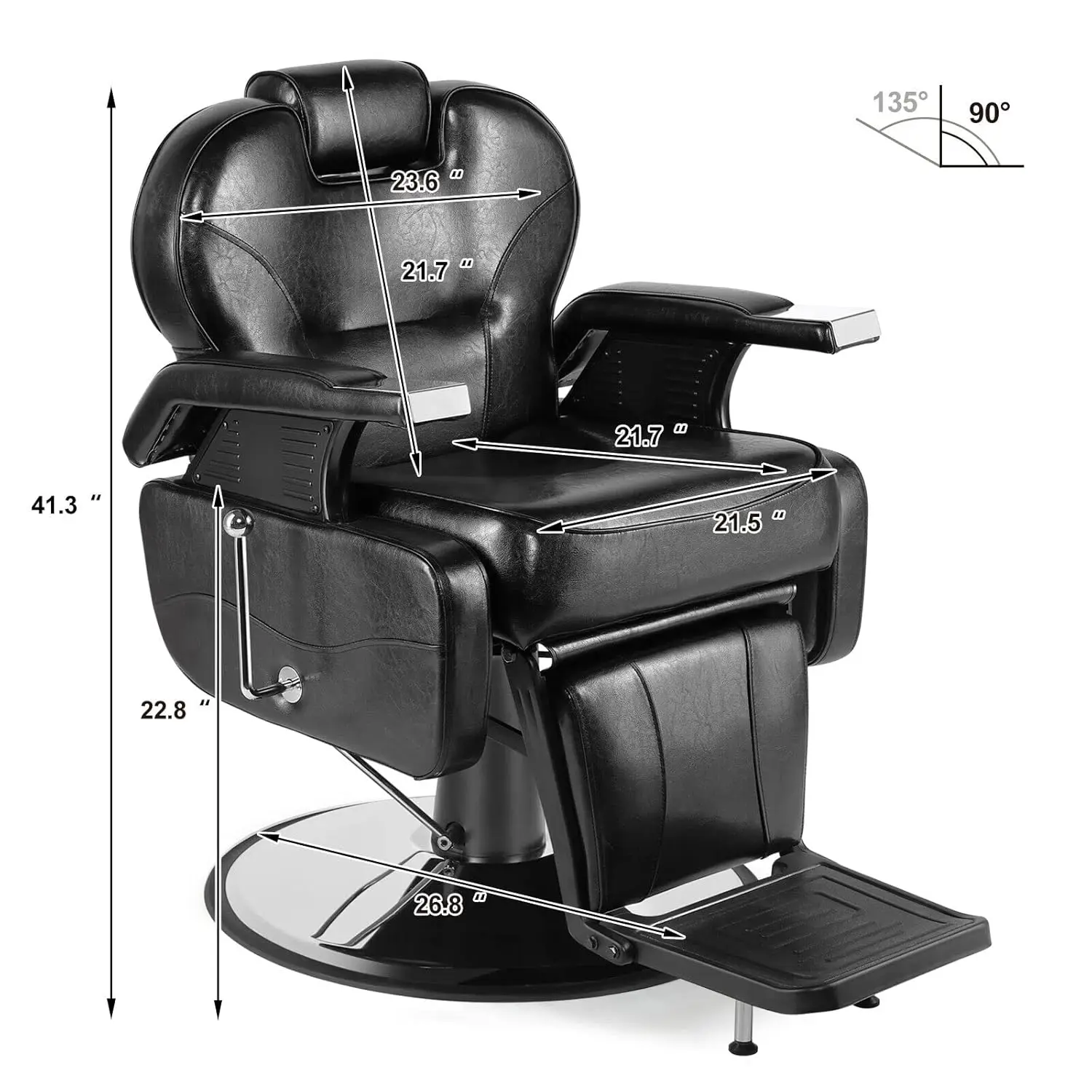 2025-hotBlack All Purpose Hydraulic Recline Barber Chair Salon Beauty Styling Chair for Beauty Shop