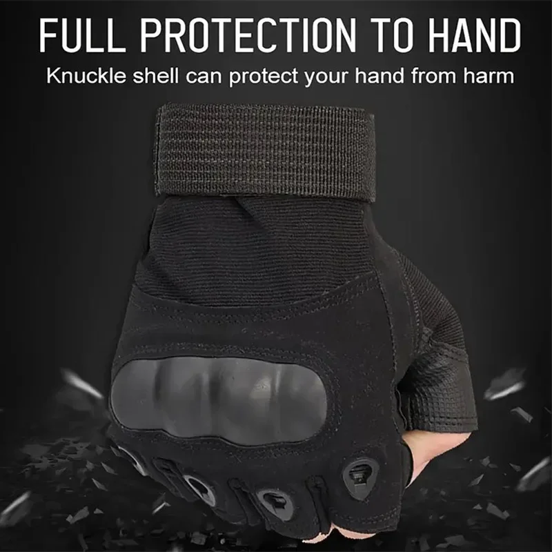 Sports Gloves Finger Gloves Tactical Gloves Outdoor Tactical Half Finger Paintball Airsoft Shot Combat Anti-Skid Men Bicycle Camping Hunting Protective Gear