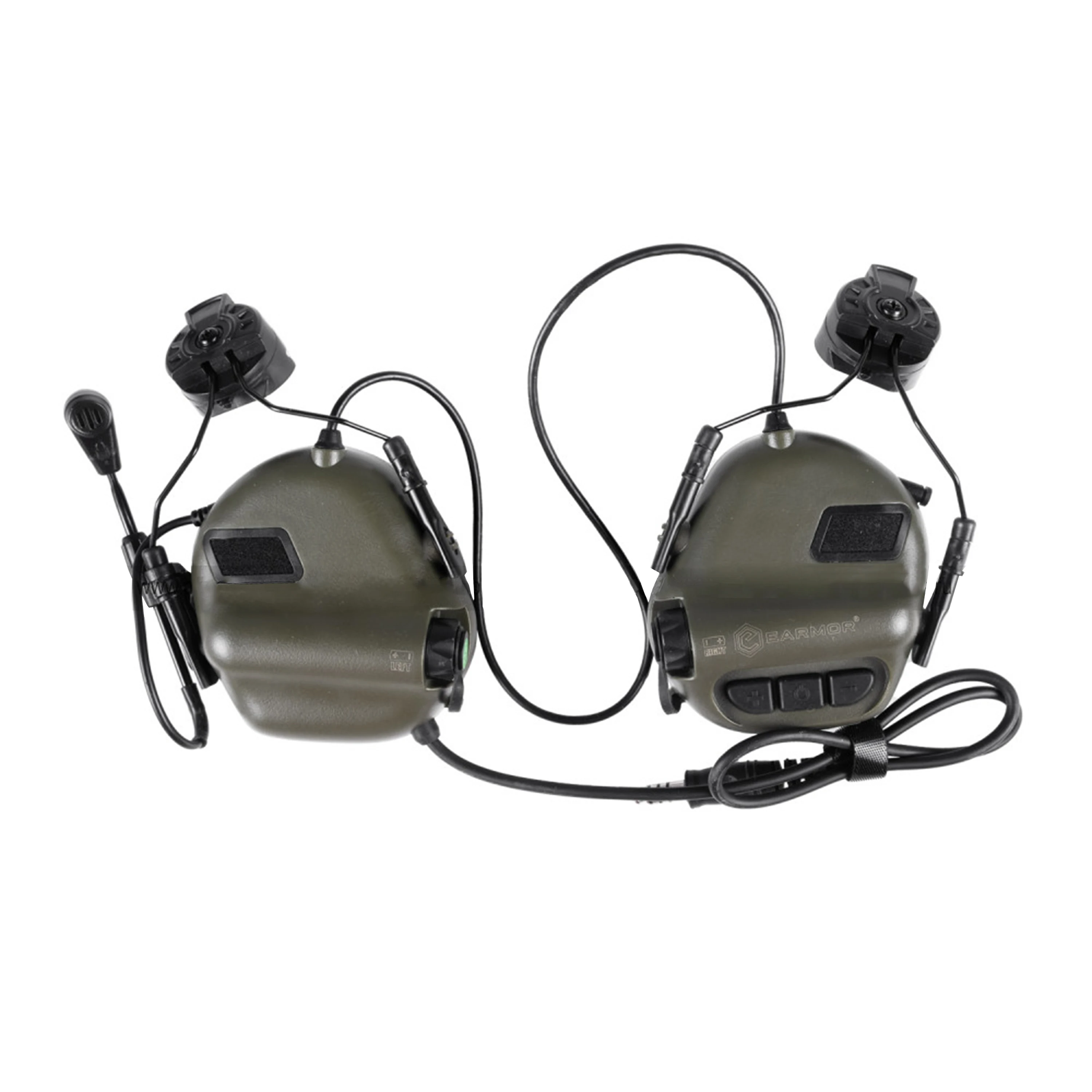 Earmor M32H MOD3 Headset tático militar, Cabeça do capacete, Tiro para os Ouvido, RAC Rail Adapter, Comunicação Aeroespacial, Capacete