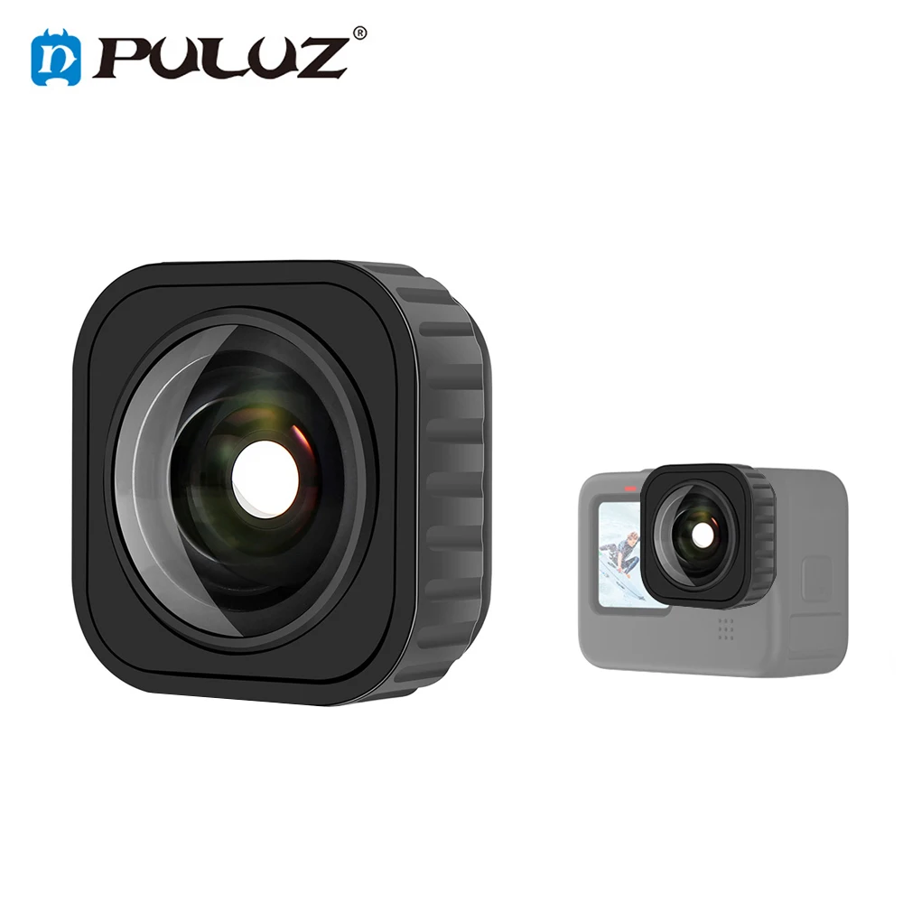 Puluz Sports Camera Max Lens Obiettivo Fov Ultra Grandangolare Per Gopro Hero 12 / 11 / 10 / 9 Black Action Camera Accessori Per Lenti