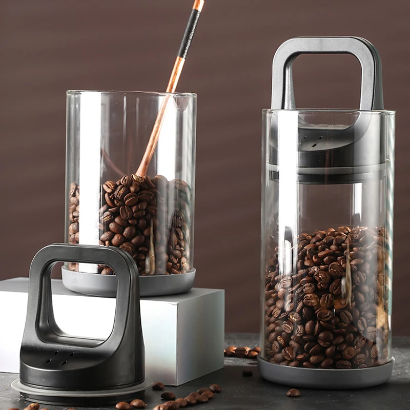 Luftdichter Glasbehälter für Lebensmittel, Tee, Kaffeebohnen, Aufbewahrungsflaschen für die Küche, versiegeltes Glas, für Böden, Bonbongläser, Küchenorganizer_voghion.com