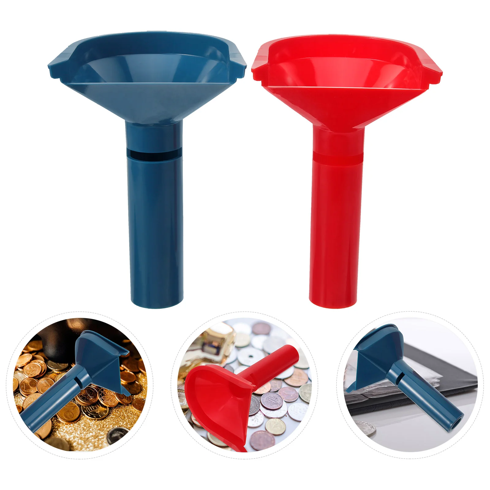 

2 Pcs Coin Hopper Plastic Funnels Dollars Dispense Counters Tool Change Sorters Coins Holder for