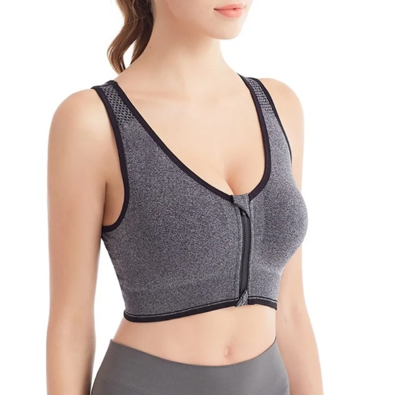 Women's Zip Front Sports Bra Wireless Post-Surgery Bra Active Yoga Sports Bras sports bra womens bras sports underwear womens lingerie women lingerie