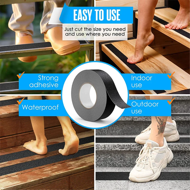 Heavy Duty Black Anti-Slip Traction Tape for Indoor/Outdoor Safety