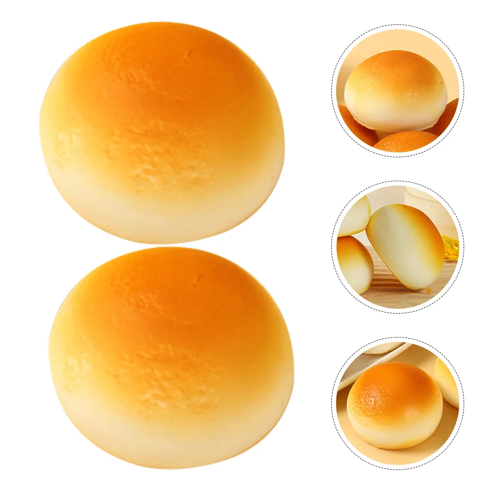 

5 Pcs Hamburger Buns Simulated Bread Fake Ornament Realistic Food Cake Photo Prop Model Decoration