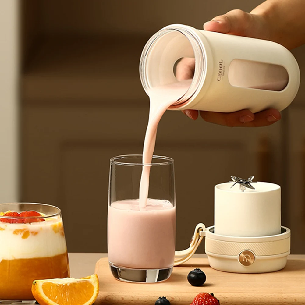 350ML Electric Portable Blender Juicer Fruit Mixers 3.7V/7.4V USB Charging Smoothie Juicer Cup Squeezer Juice Maker Detachable 4