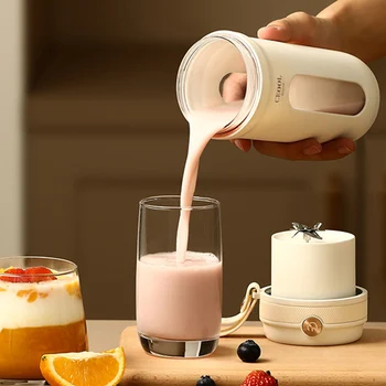 350ML Electric Portable Blender Juicer Fruit Mixers 3.7V/7.4V USB Charging Smoothie Juicer Cup Squeezer Juice Maker Detachable 4