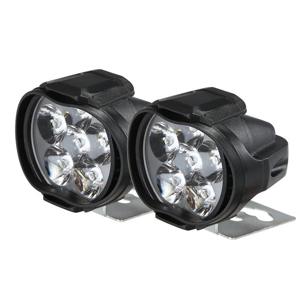 

2 Pcs Universal 6 LEDs White Motorcycle Headlight Led Fog Light Spot Light DRL Driving Fog Lamps WaterpA FJ
