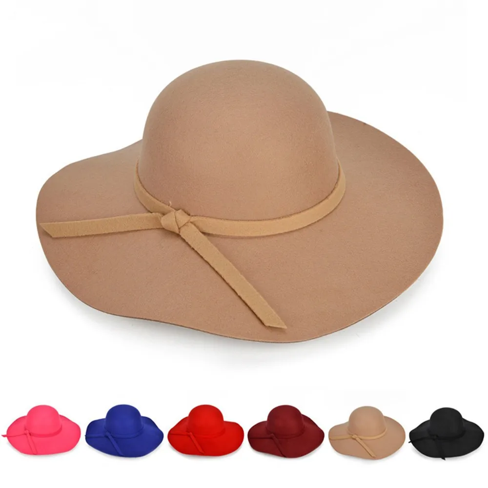 Fashion Hat Ladies&rsquo; Fashion Solid Color Wide Brimmed Elegant Fedoras Hat for Parties Suitable for Dress Basics and Versatile Sunshade Gorra