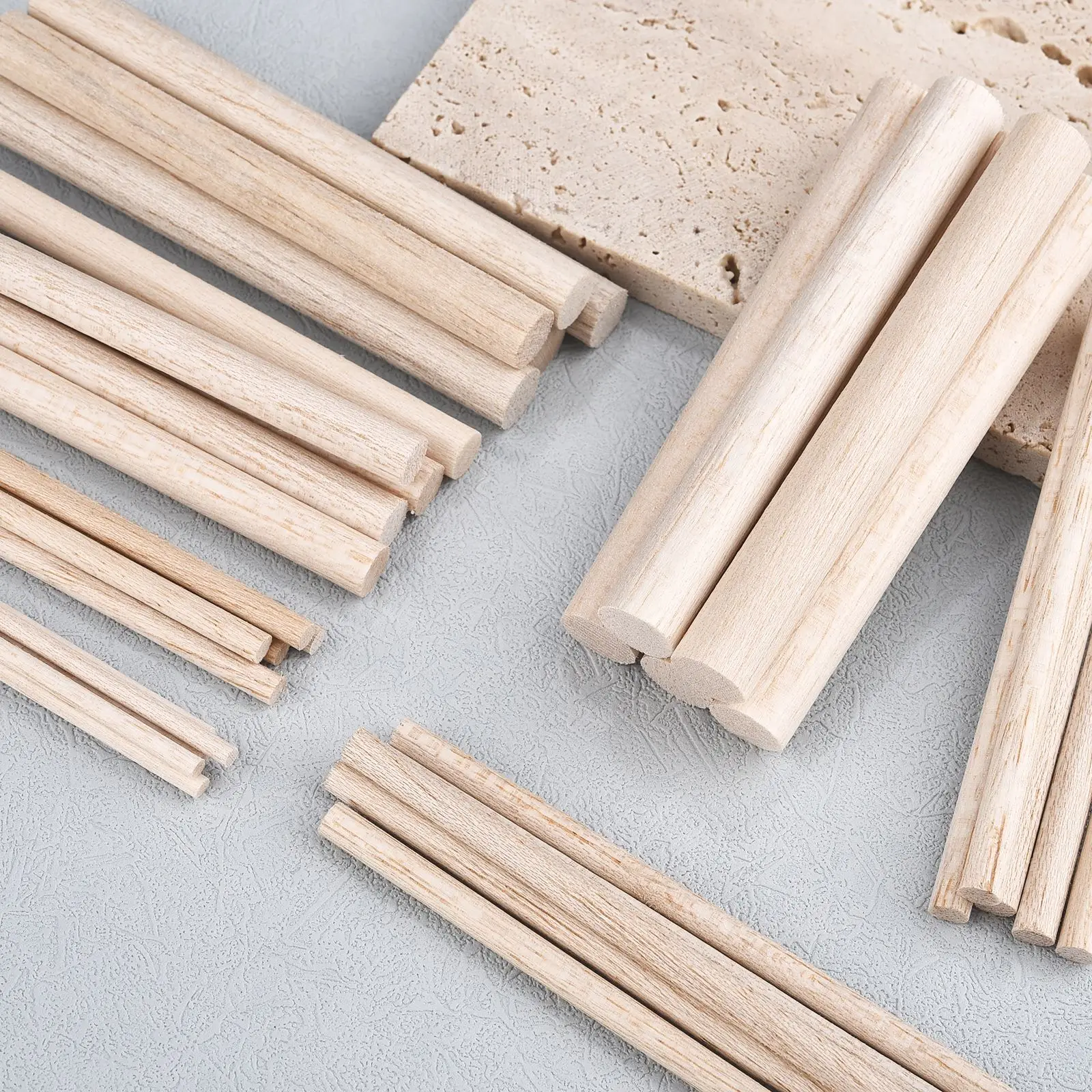 Wood Craft Accessories 3-30pcs/Lot Dia 3-12mm Balsa Wood Round Sticks For DIY Airplane/Boat Model Building 10-50cm