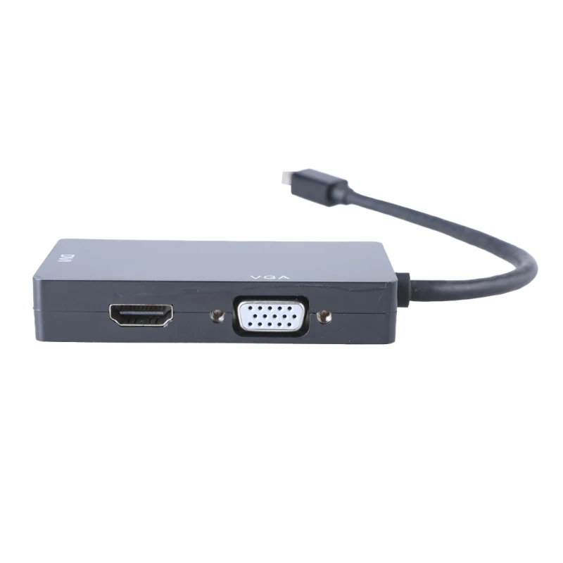 Фото Портативный небольшой преобразователь DisplayPort в VGA DVI, кабель-адаптер 3 в 1 для потоковой передачи видео в реальном N2UB №5
