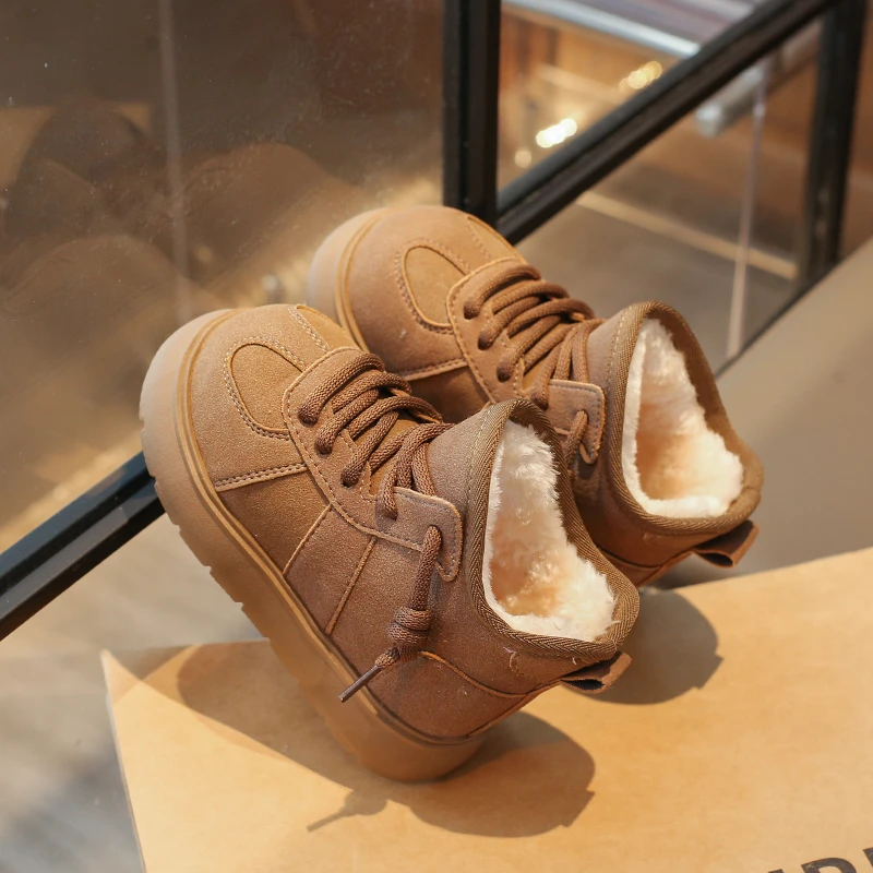 Children's Snow Boots Soft Bottom Anti-slippery Boys Girls Casual Warm Cotton Shoes Outdoor Kids Short Thermal Boots