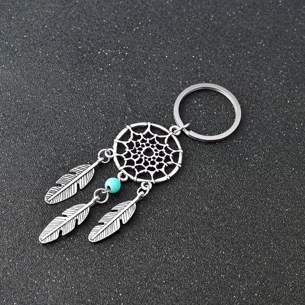 Dreamcatcher Metal Feather Dream Catcher Key Chain Keyring Women Vintage Charm Fashion Bohemian Indian Style Keychain New 5