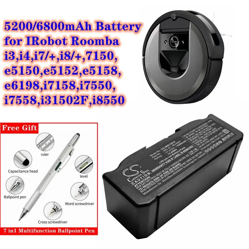 5200/6800mah Battery Abl-d1 For Irobot 