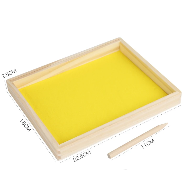 Wooden Montessori Sand Tray With Wooden Pen For Writing Letters And Numbers