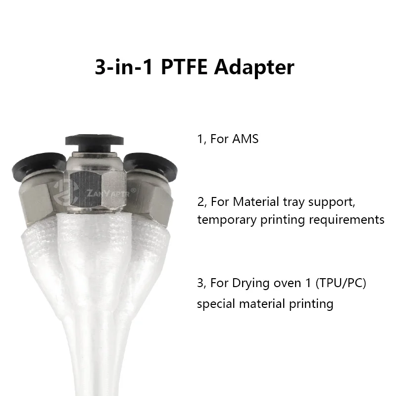 BambuLab 3D 프린터용 공압 커넥터, BambuLab P1P P1S X1C 커넥터, 3 in 1 Bowden 커플러, M10, PC4-10 OD 4mm