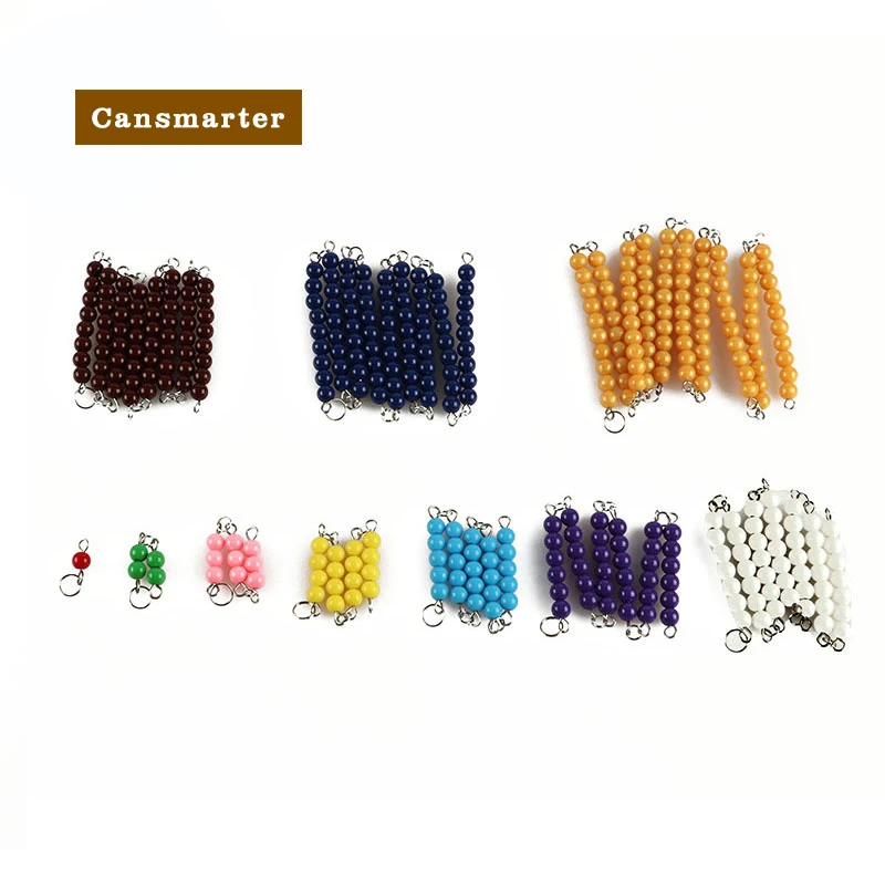 Montessori Baby Toys Wooden Material Math Short Bead Chain Practice Teaching Preschool Color Bead Chain Toys for Children
