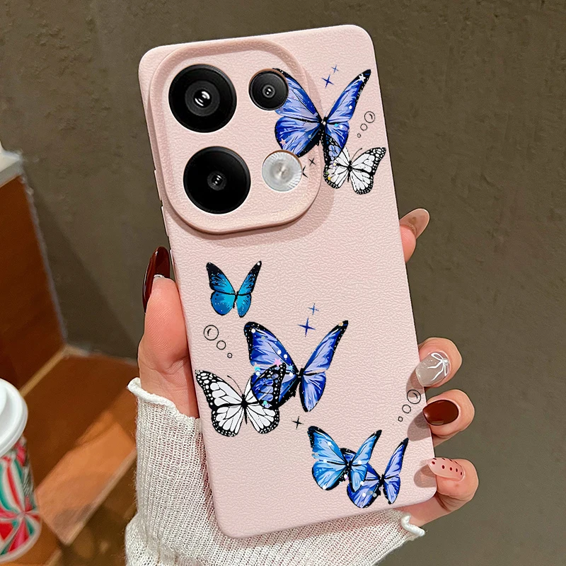 Butterfly Design Leather Texture TPU Phone Case