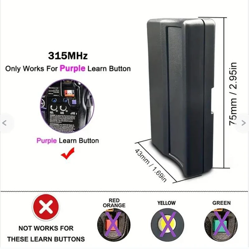 2024 Newest LiftMaster 373LM 371LM 315MHz Garage Door Remote Control Compatible With 950D 953D 956D 372LM 370LM Gate Transmitter 2