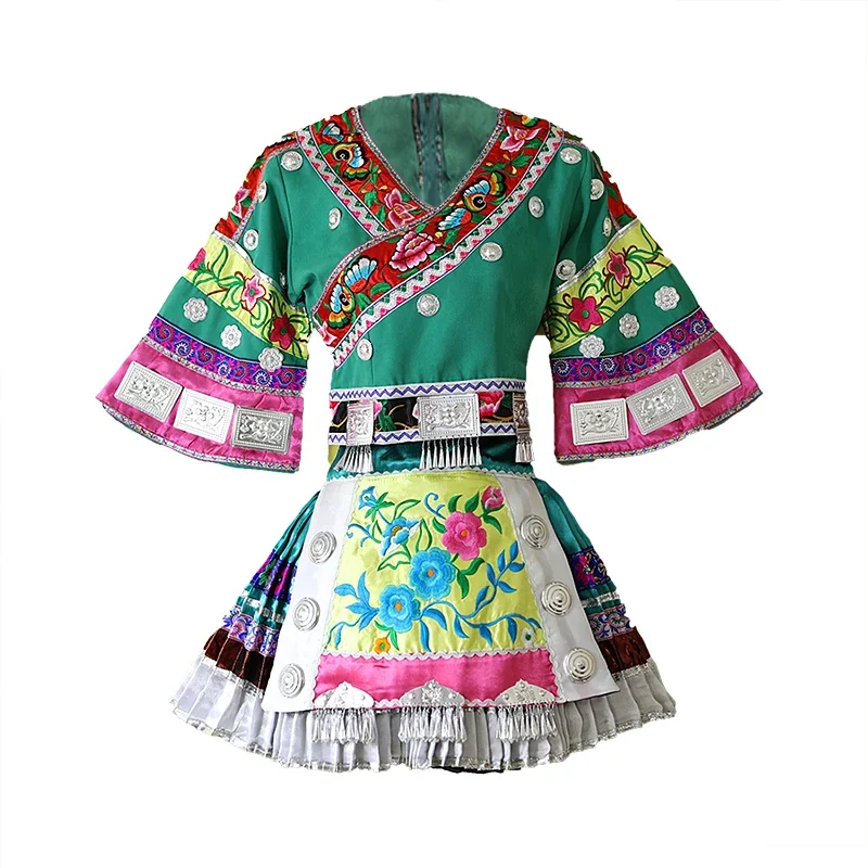 Miao Costume Guizhou Costume National Minority Tujia People Dance Headwear Traditional Chinese Dance