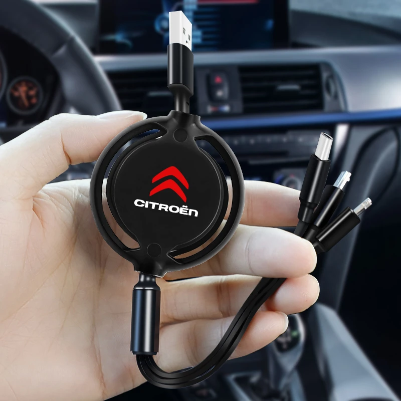 Câble USB 3 en 1 pour recharge rapide et transfert de données, cordon