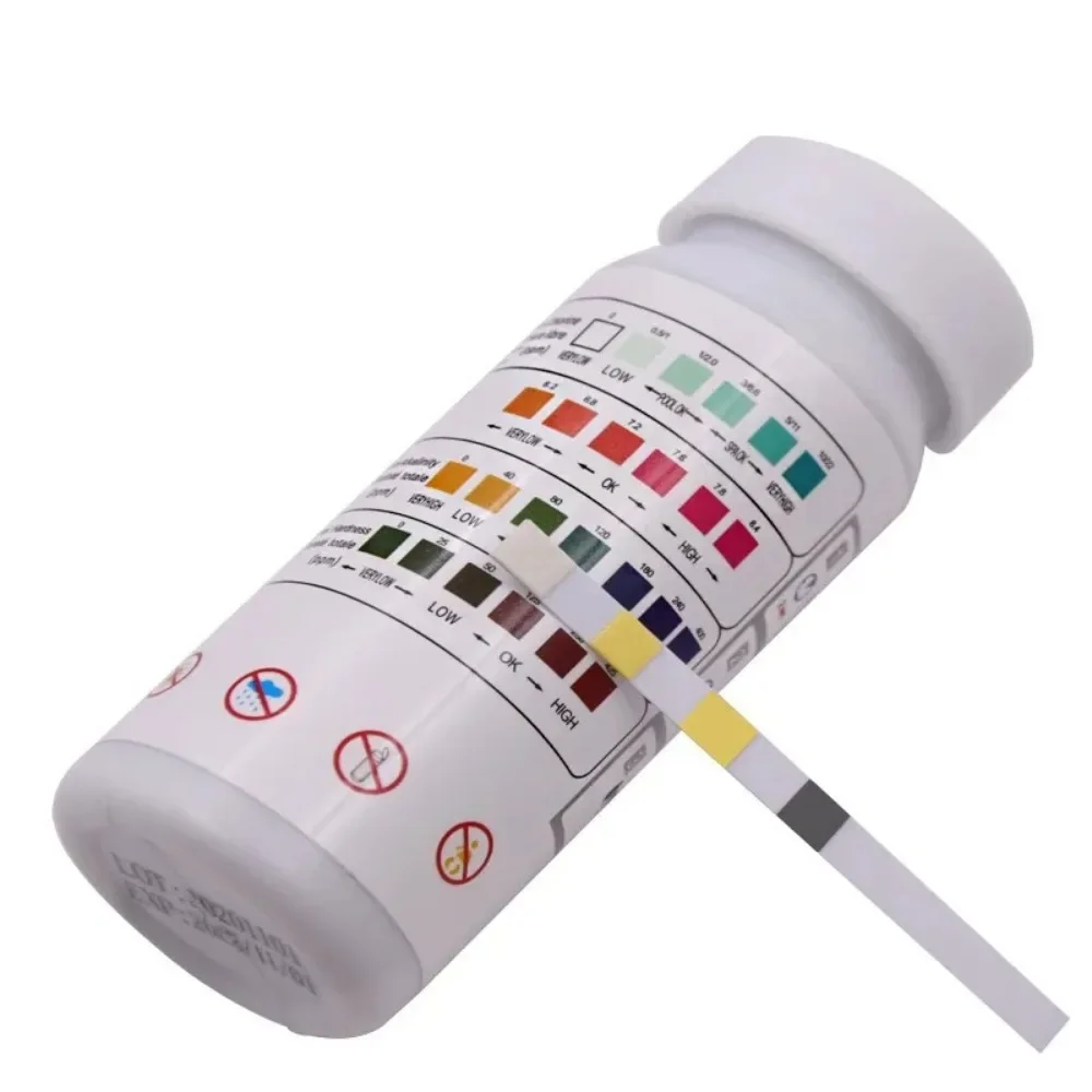 50pcs 4-in-1 PH Test Strips Water Quality Test Paper Strip Residual Chlorine Alkalinity Hardness Tester For Swimming Pool