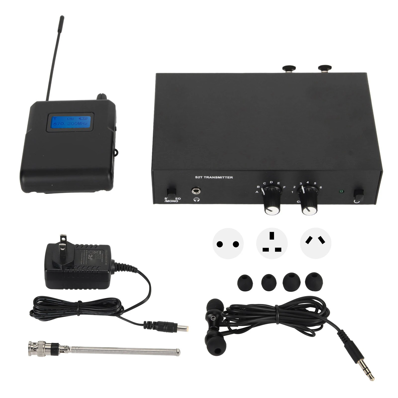 ANLEON S2T Stereo Wireless Monitor System 670-680Mhz/570-590Mhz/526-535MHz/863-865MHz Wireless Monitor Transmitter Receiver