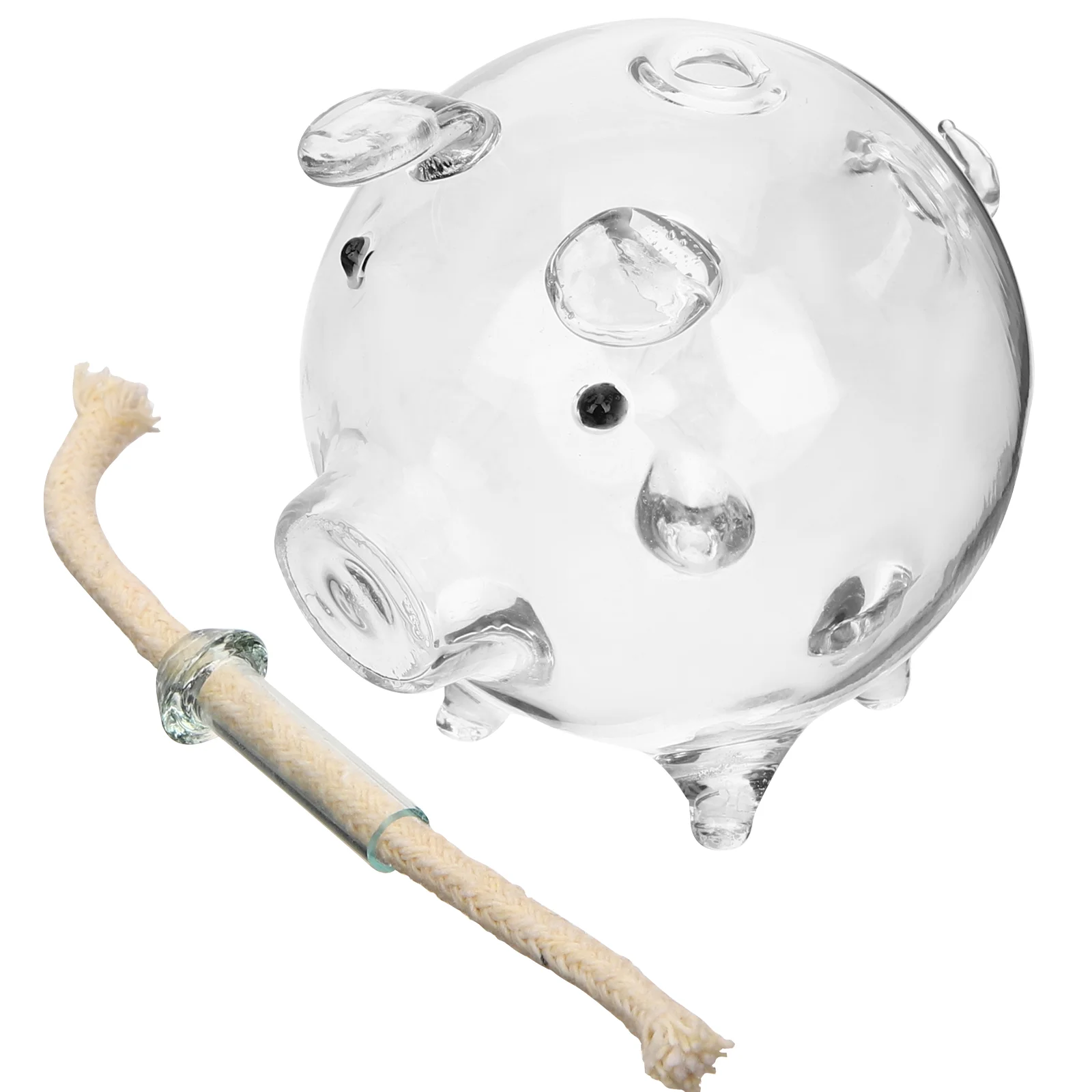 

Cartoon Pig Glass Oil Lamp Kerosene Lamp Cover Refillable Liquid Oil Lamp Home Decoration